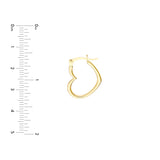 19mm Tilted Heart Hoop Earrings