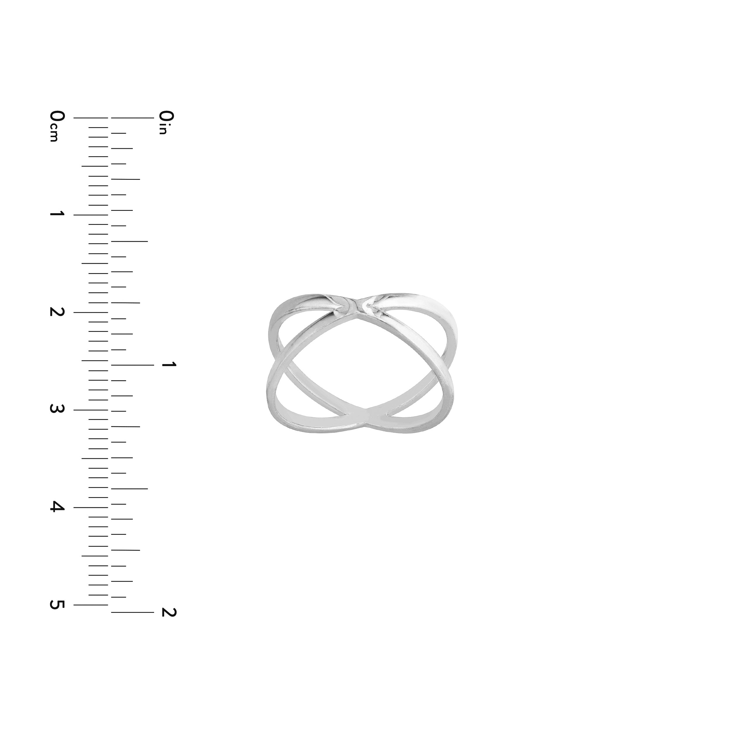 Sterling Silver Polished X Ring