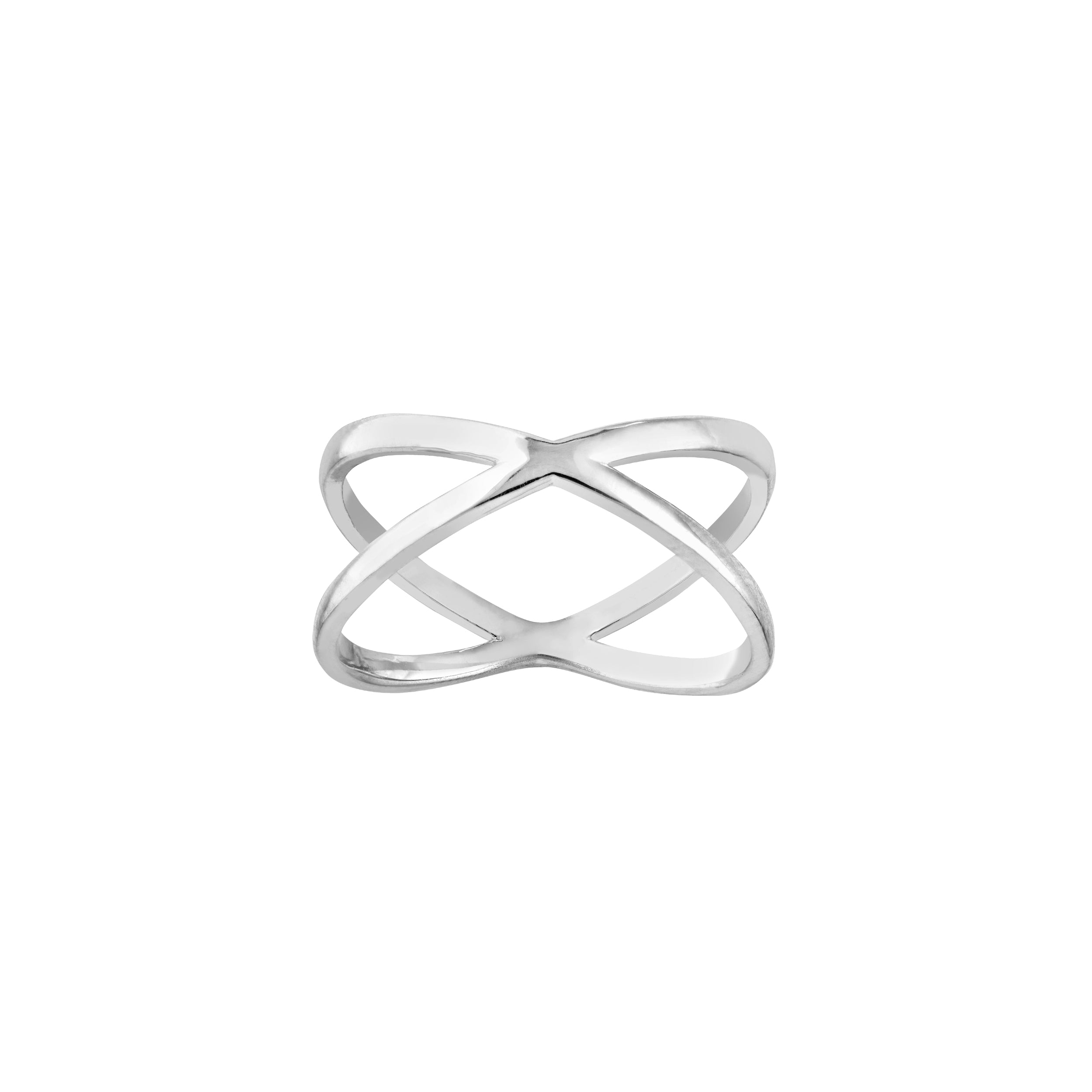 Sterling Silver Polished X Ring