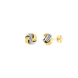 Triple Tube Love Knot Stud Earrings