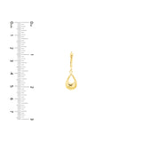 Puffy Teardrop Dangle Earrings on Leverback