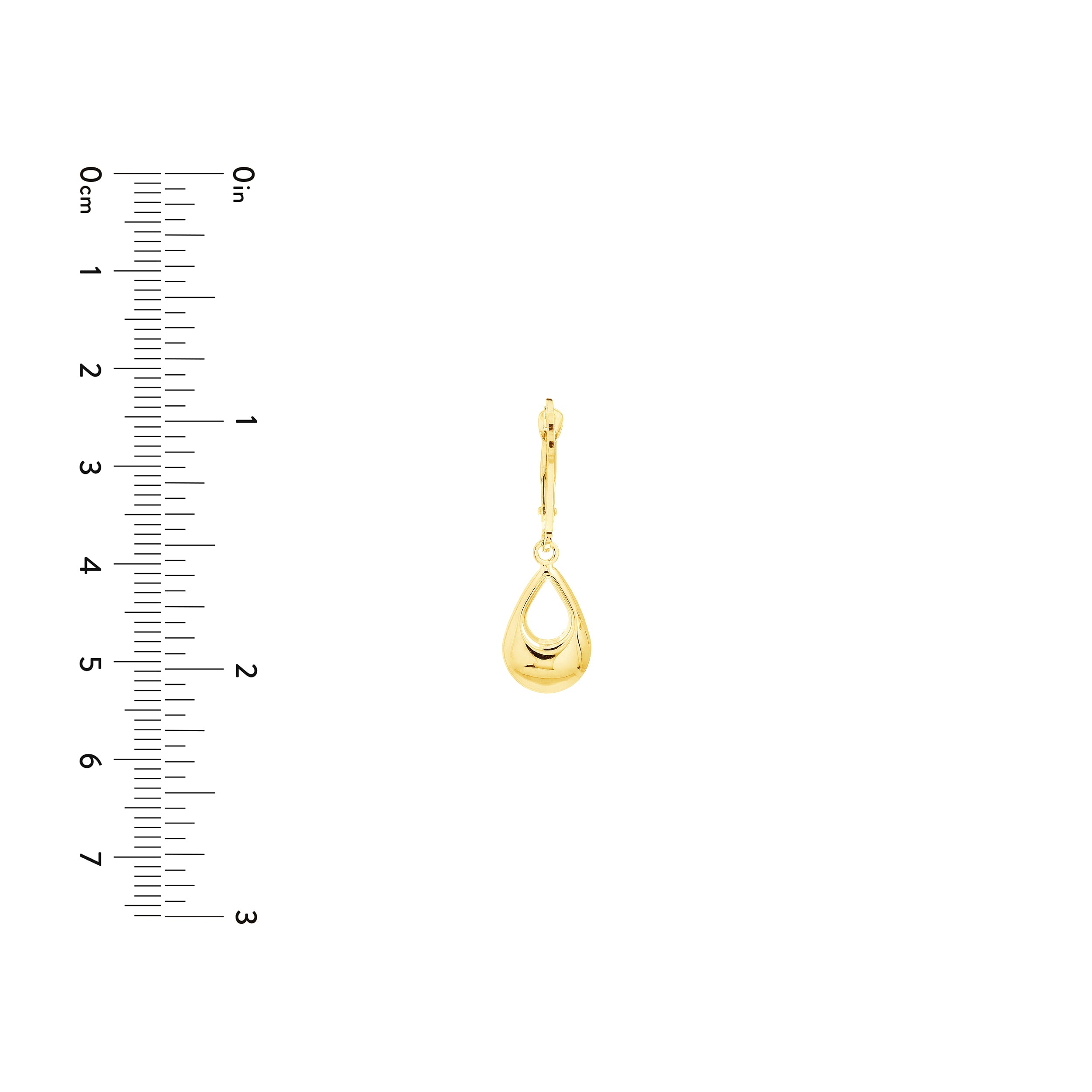 Puffy Teardrop Dangle Earrings on Leverback