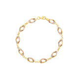 Tri-Color Interwoven Triple Oval Link Bracelet