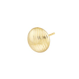 Ridged Button Stud Earrings on Post Back
