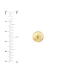 Ridged Button Stud Earrings on Post Back