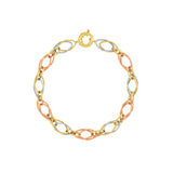 Tri-Colored Fancy Double Link Bracelet