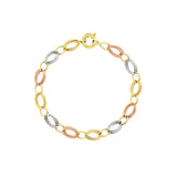 Tri-Colored Textured Link Bracelet
