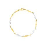 Two-Tone Long Marquise Link Bracelet