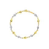 Two-Tone Polished and Diamond-Cut Bead Bracelet