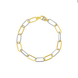 Two-Tone Open Oval Large Link Bracelet