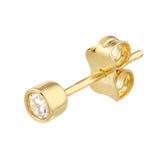 CZ Bezel Stud Earrings