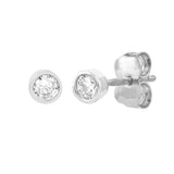 CZ Bezel Stud Earrings