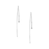Sterling Silver Curved Wire Threader Earrings with Beads
