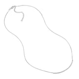 Sterling Silver Curved CZ Bar Adjustable Necklace