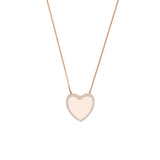 Sterling Silver Heart with CZ Frame Adjustable Necklace