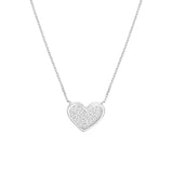 Sterling Silver CZ-Filled Heart Adjustable Necklace