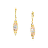 Tri-Color Striped Marquise Drop Earrings