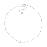 Sterling Silver CZ and Bead Station Adjustable Choker