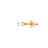 Childs Four-Prong CZ Stud Earrings with Screw Back