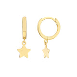 Mini Huggie Hoop Earrings with Star Drop