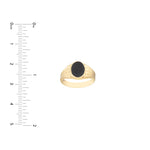 Oval Onyx Signet Ring with Textured Sides