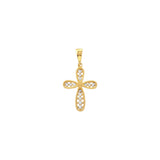 CZ Beaded Filigree Cross Pendant