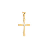 CZ Center Polished Cross Pendant