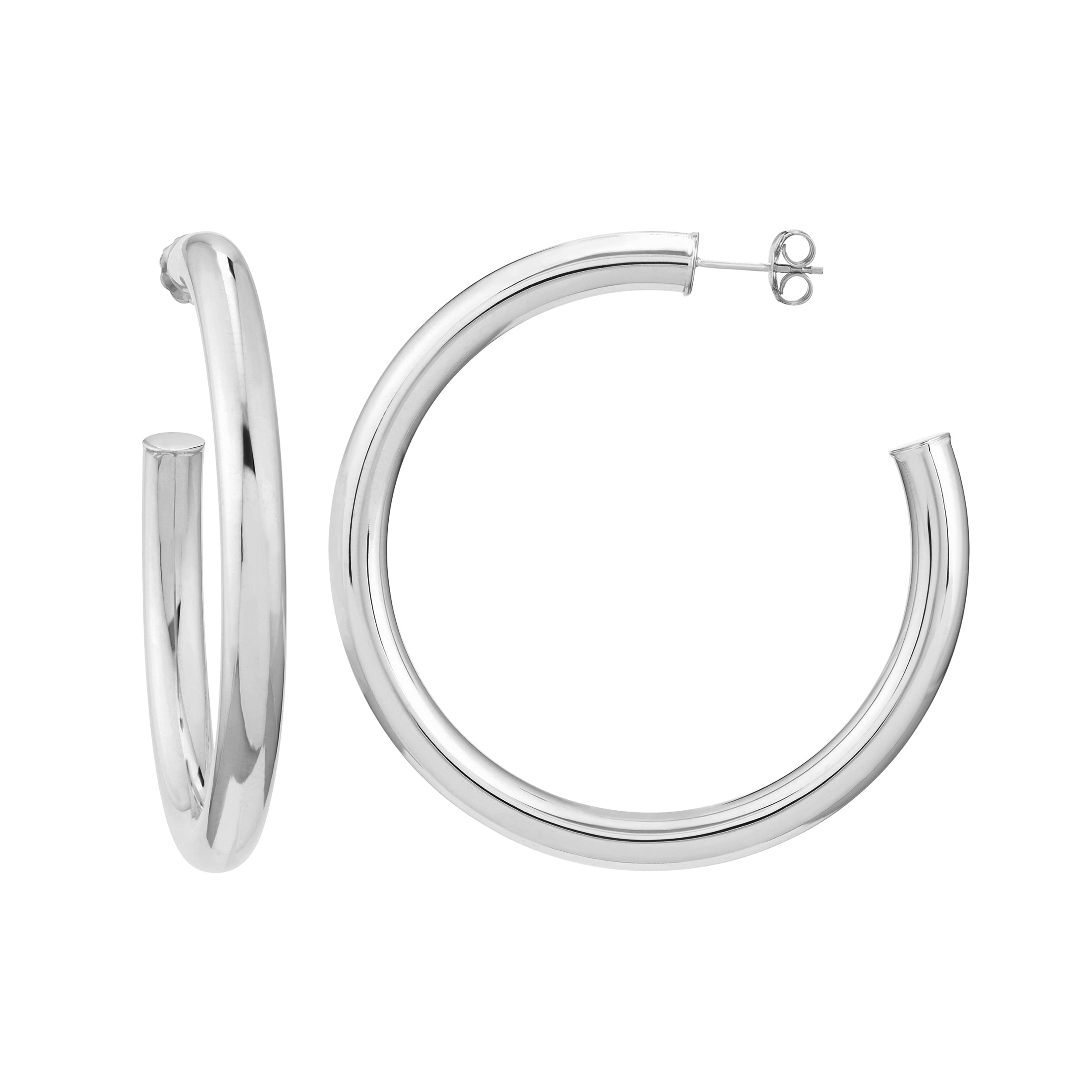 5mm x 50mm Tube Hoop Earrings