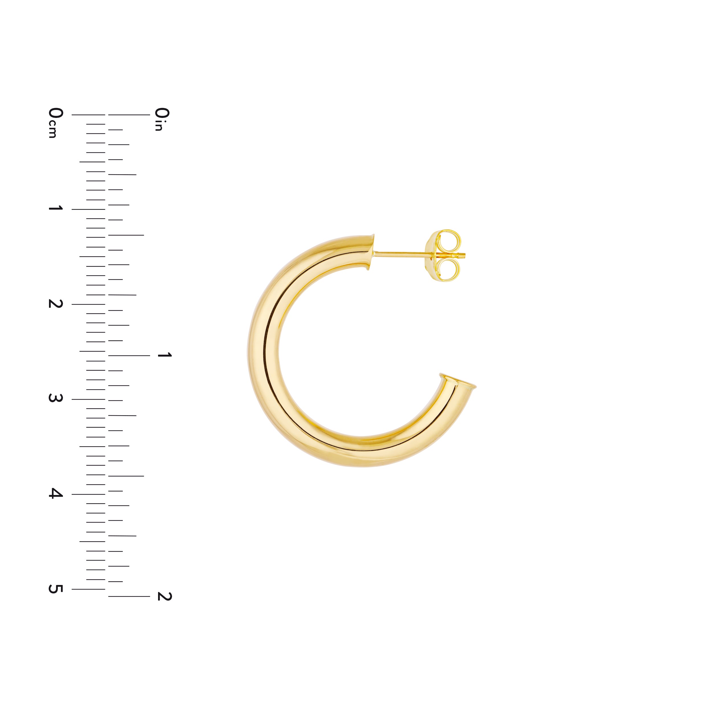 4mm x 25mm Tube Hoop Earrings