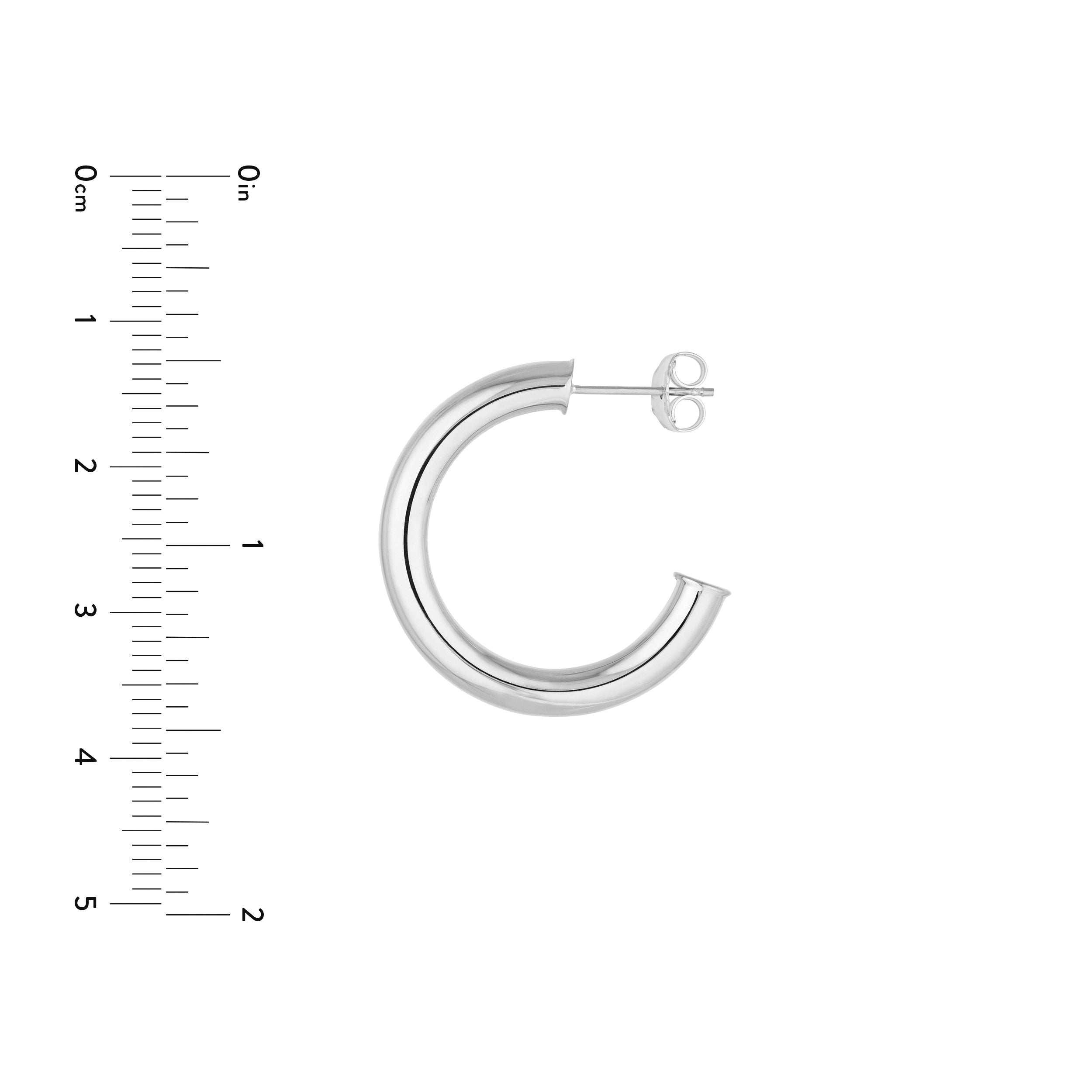 4mm x 25mm Tube Hoop Earrings