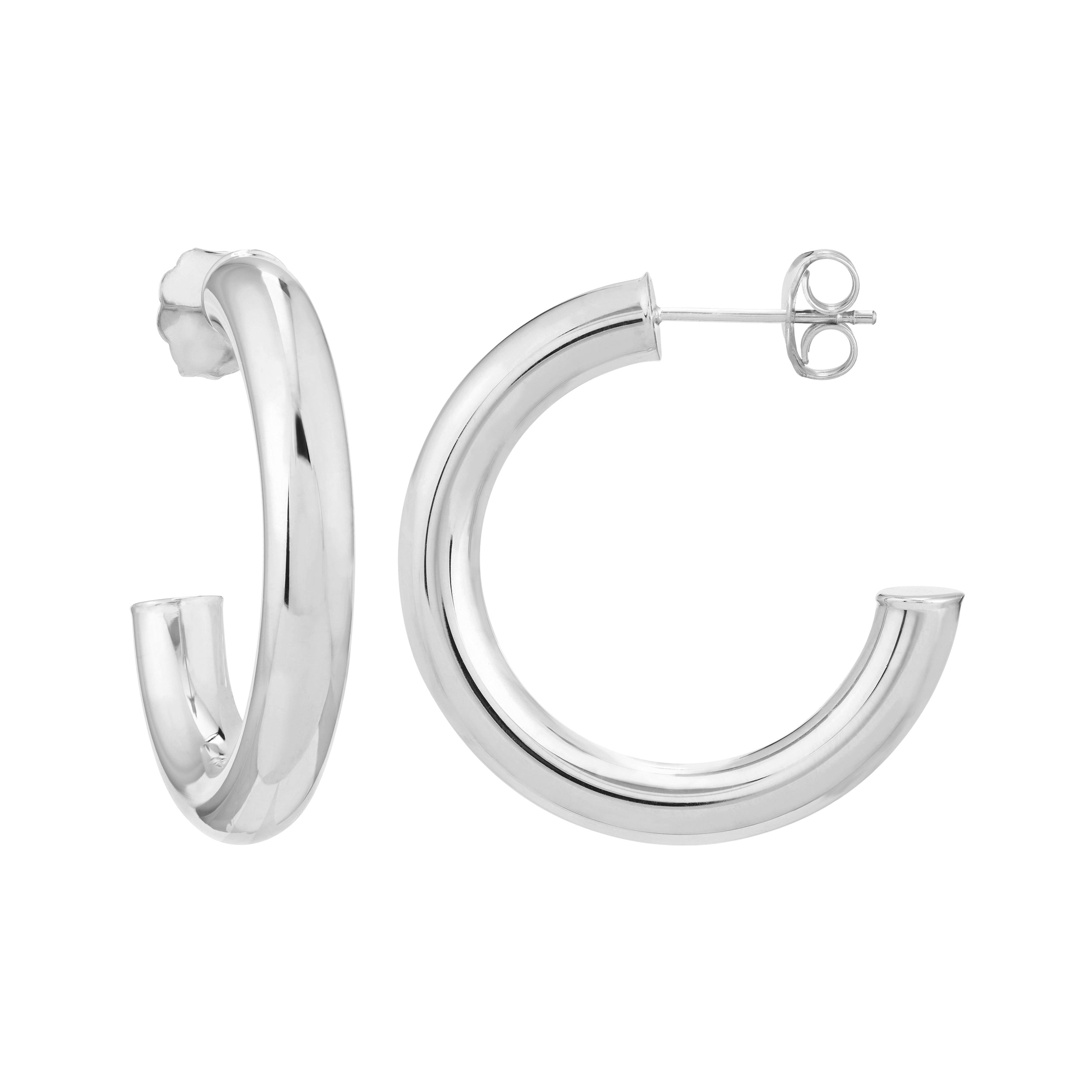 4mm x 25mm Tube Hoop Earrings