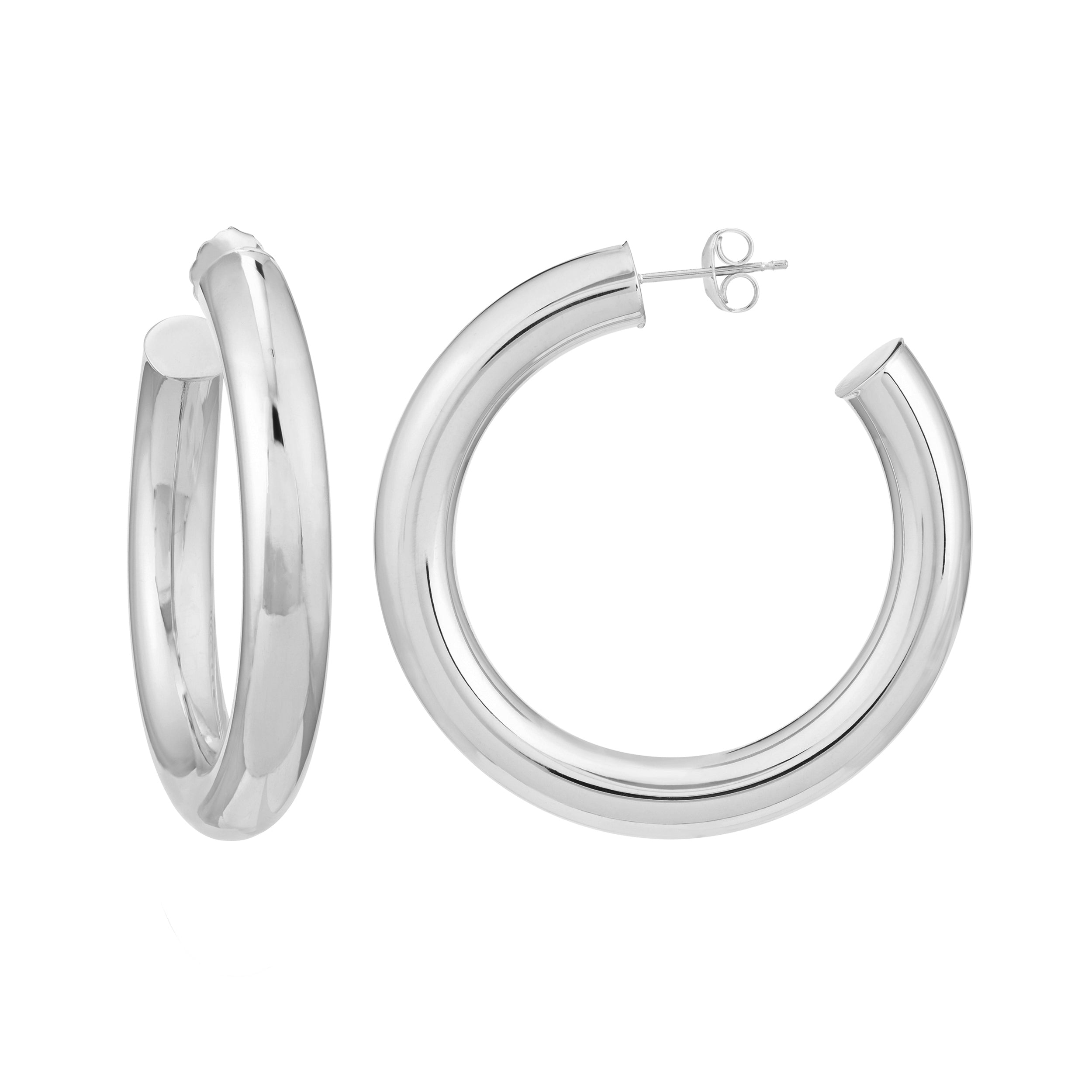 6mm x 40mm Tube Hoop Earrings