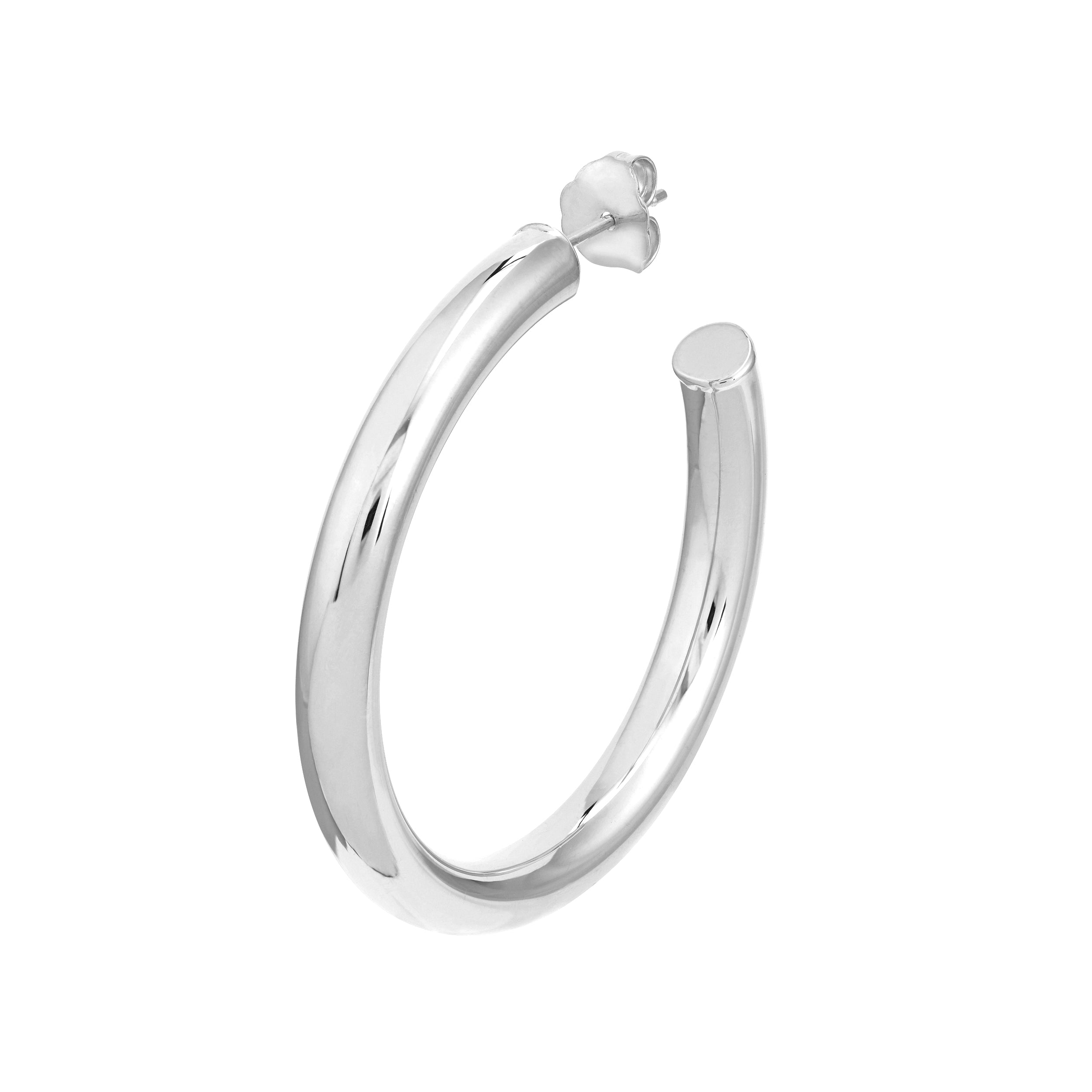 4mm x 35mm Tube Hoop Earrings