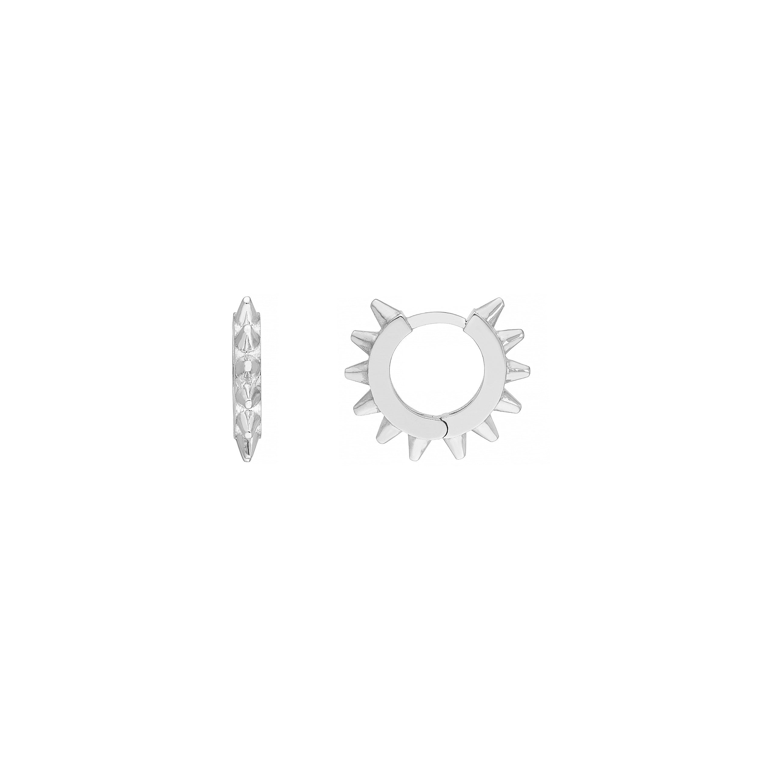 Spike Design Huggie Earrings