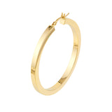 3mm x 40mm Square Tube Hoop Earrings