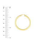 3mm x 40mm Square Tube Hoop Earrings