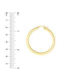 3mm x 40mm Square Tube Hoop Earrings