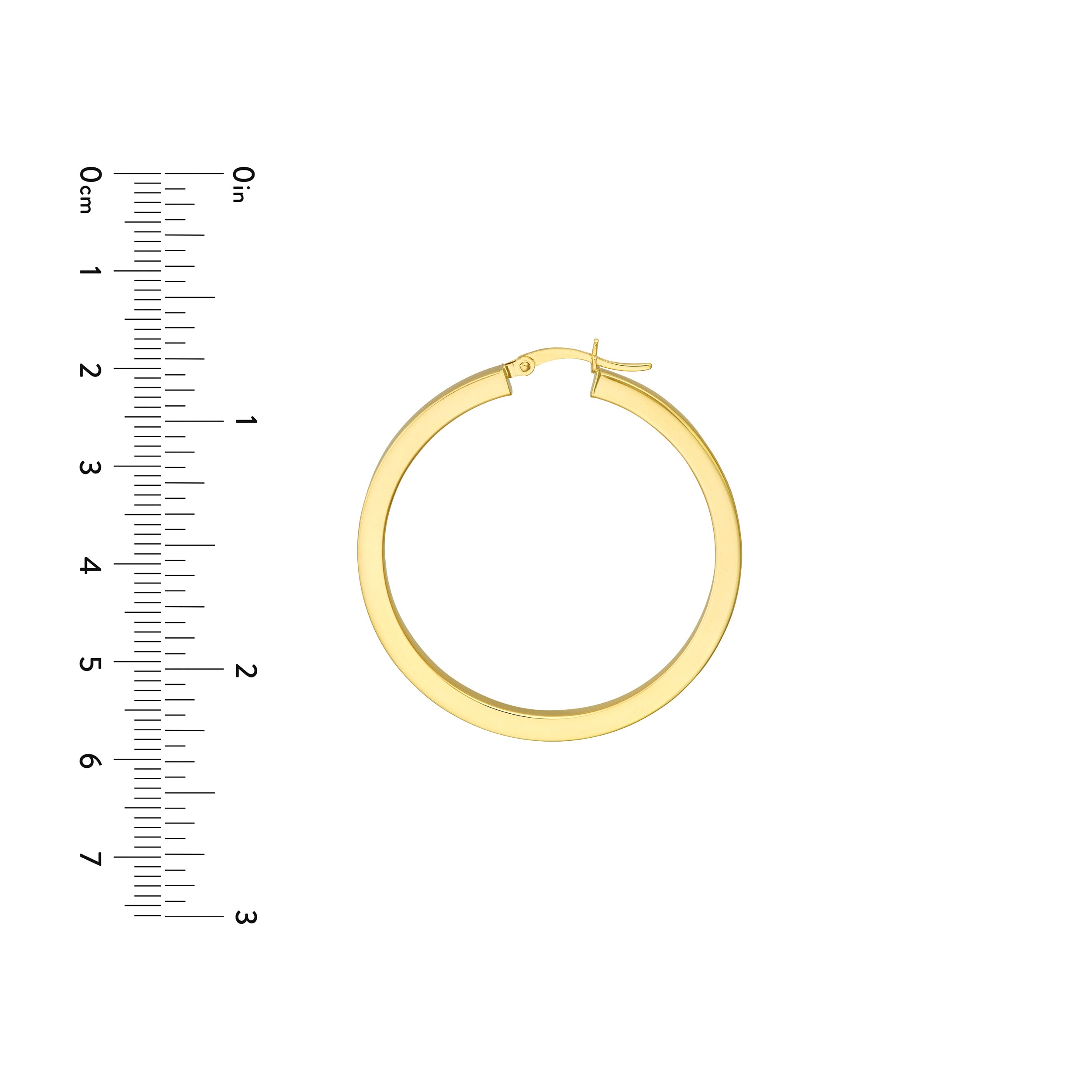 3mm x 40mm Square Tube Hoop Earrings