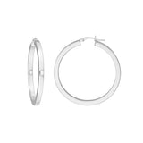 3mm x 40mm Square Tube Hoop Earrings