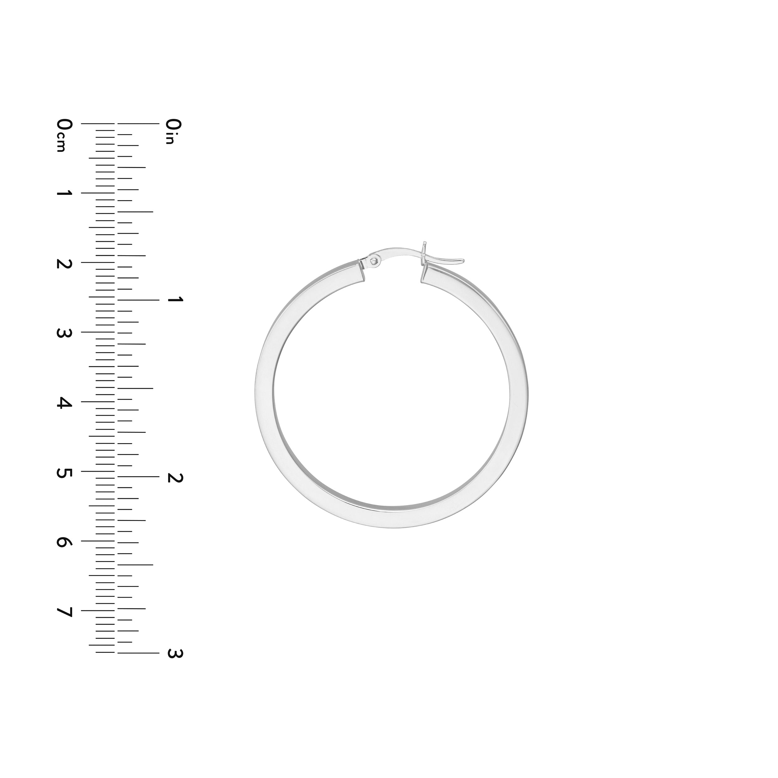 3mm x 40mm Square Tube Hoop Earrings