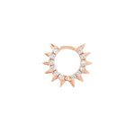 Pavé Diamond Sides Spiked Huggie Earrings