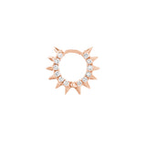 Pavé Diamond Sides Spiked Huggie Earrings