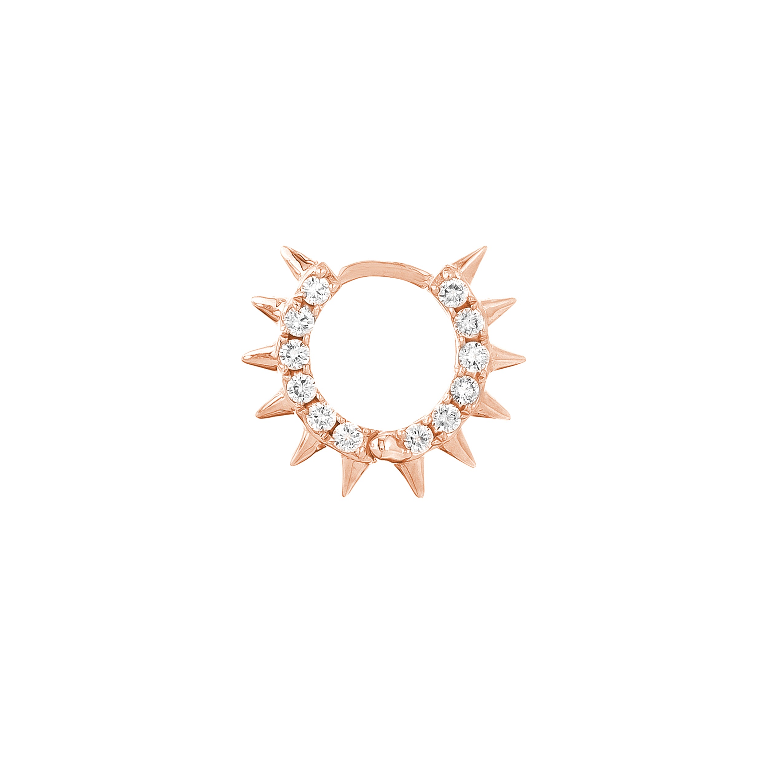 Pavé Diamond Sides Spiked Huggie Earrings