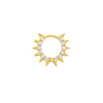 Pavé Diamond Sides Spiked Huggie Earrings