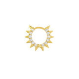 Pavé Diamond Sides Spiked Huggie Earrings