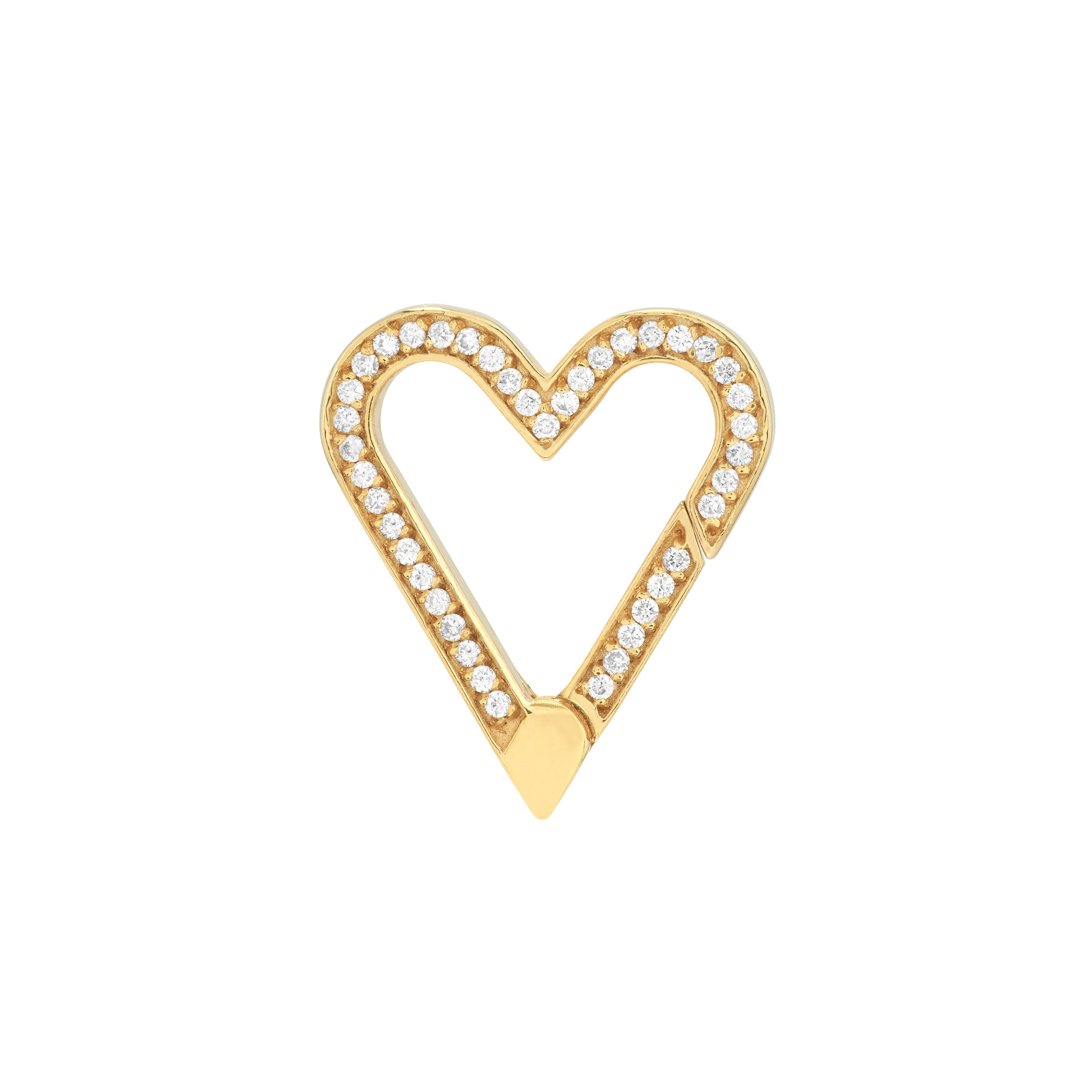 Diamond Open Heart Push Lock