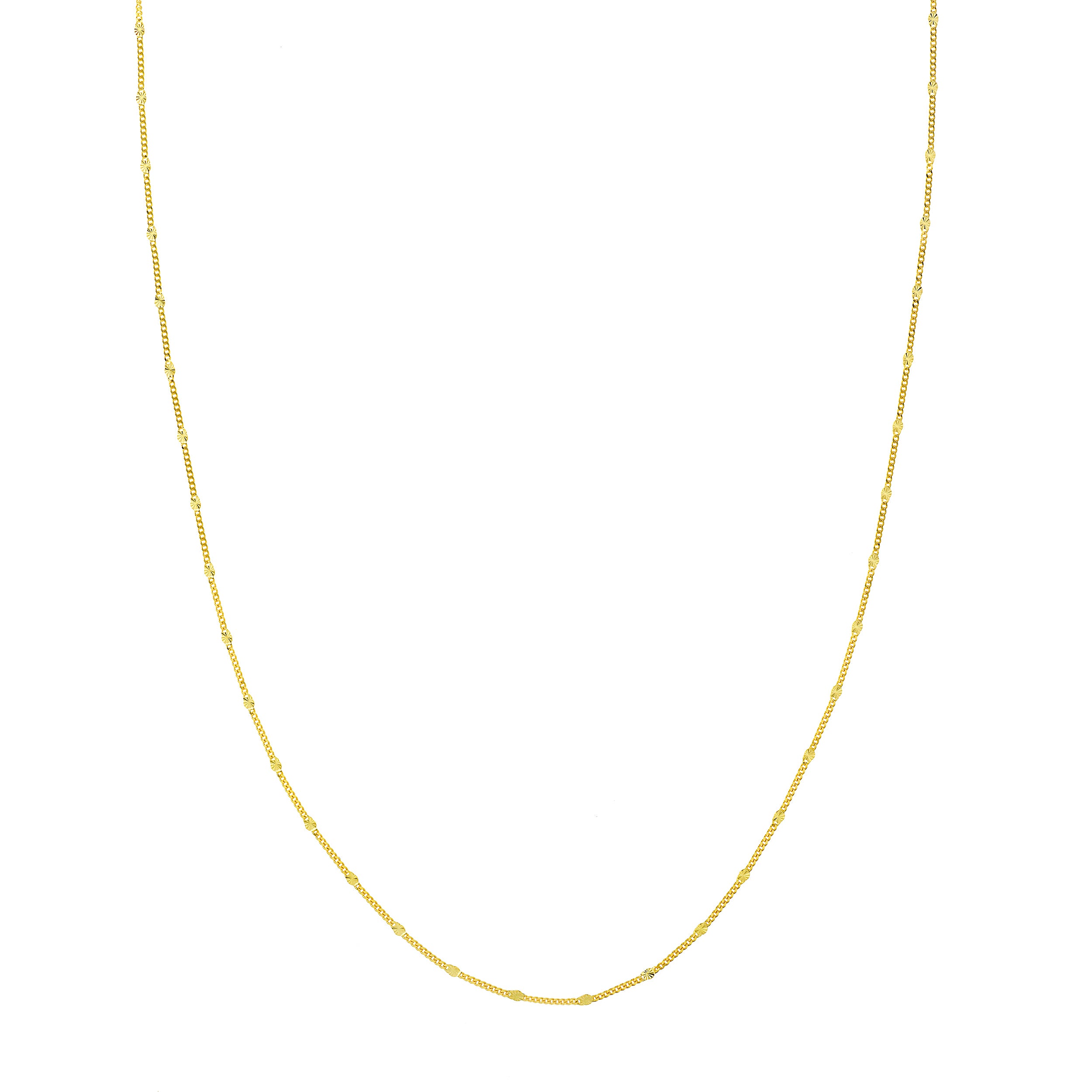 Curb Saturn Chain with Diamond-Cut Stations