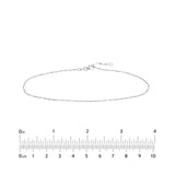 Flat Diamond-Cut Stations Adjustable Anklet