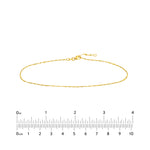 Flat Diamond-Cut Stations Adjustable Anklet