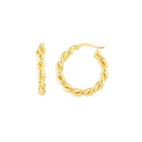 2 X 15mm Braided Hoop Earrings